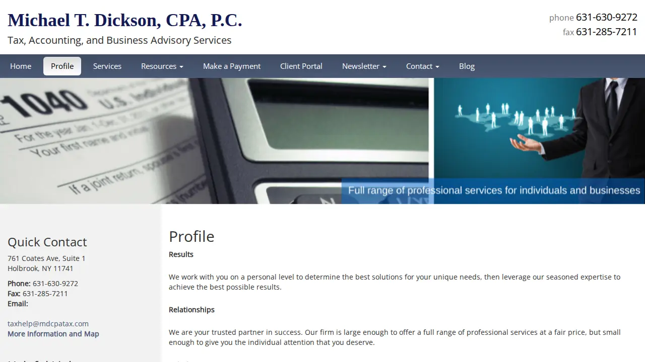 Michael T. Dickson CPA PC page