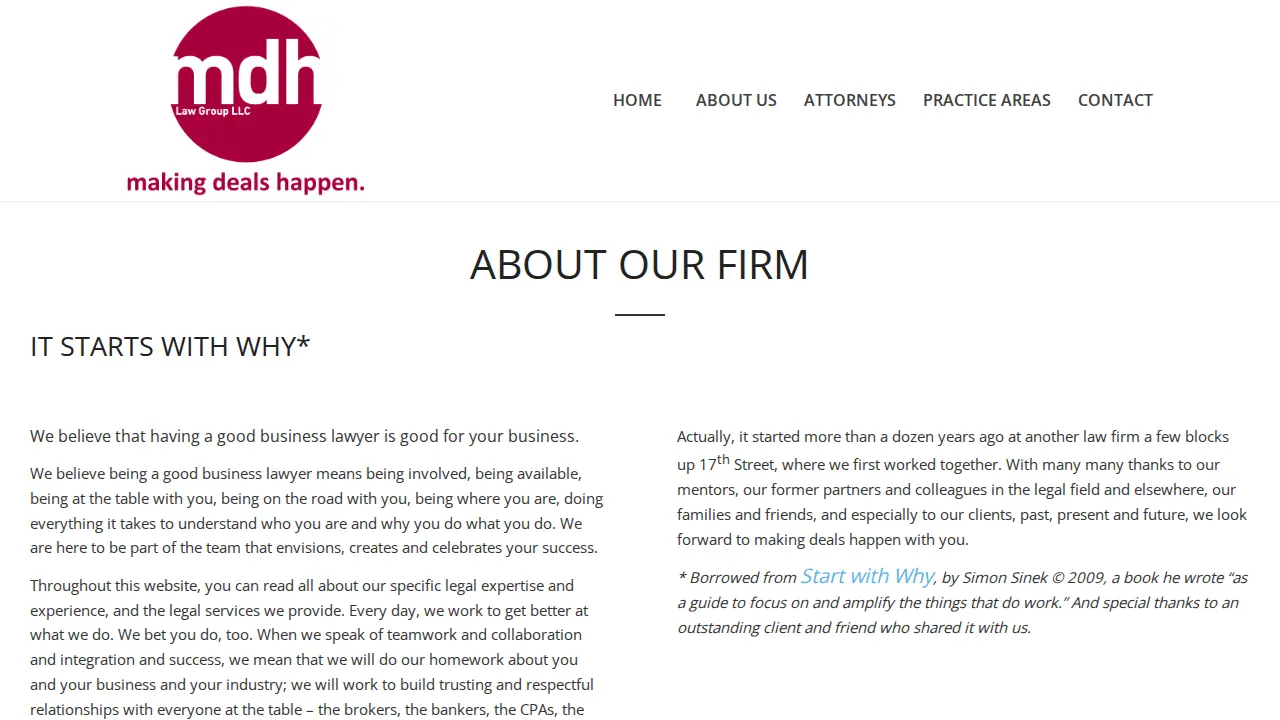 MDH Law Group page