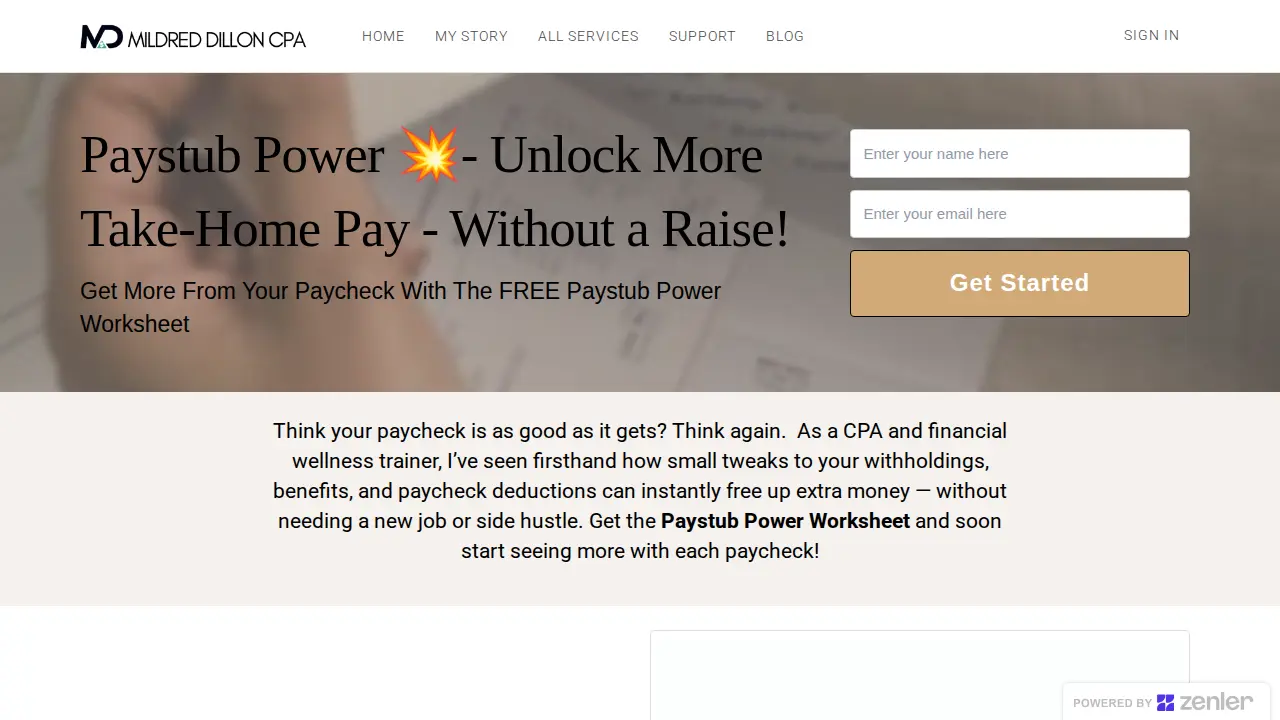Mildred Dillon CPA page