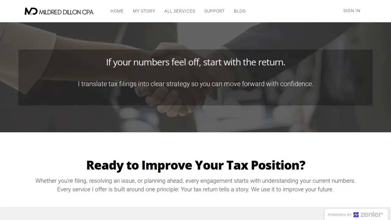 Mildred Dillon CPA page