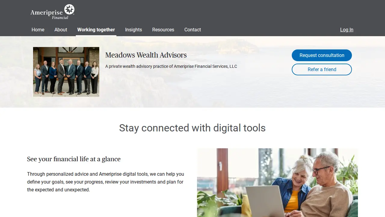 Meadows Wealth Advisors page