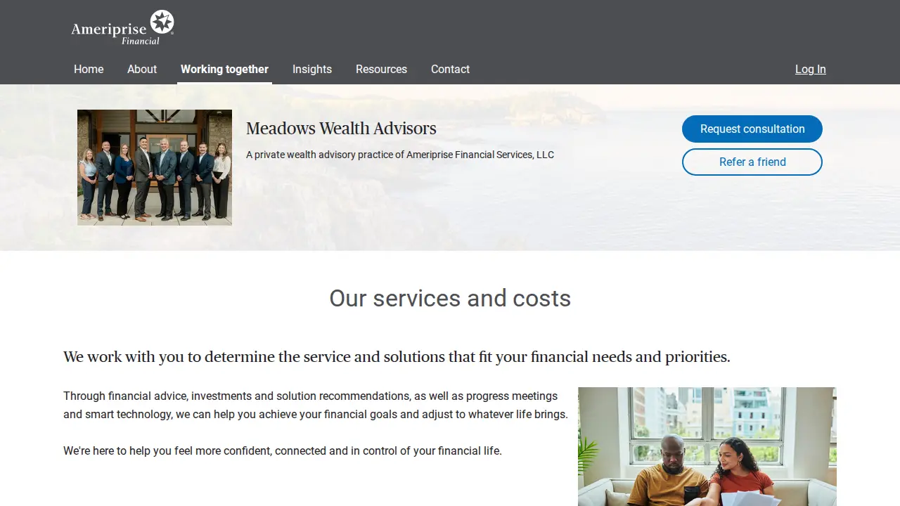 Meadows Wealth Advisors page