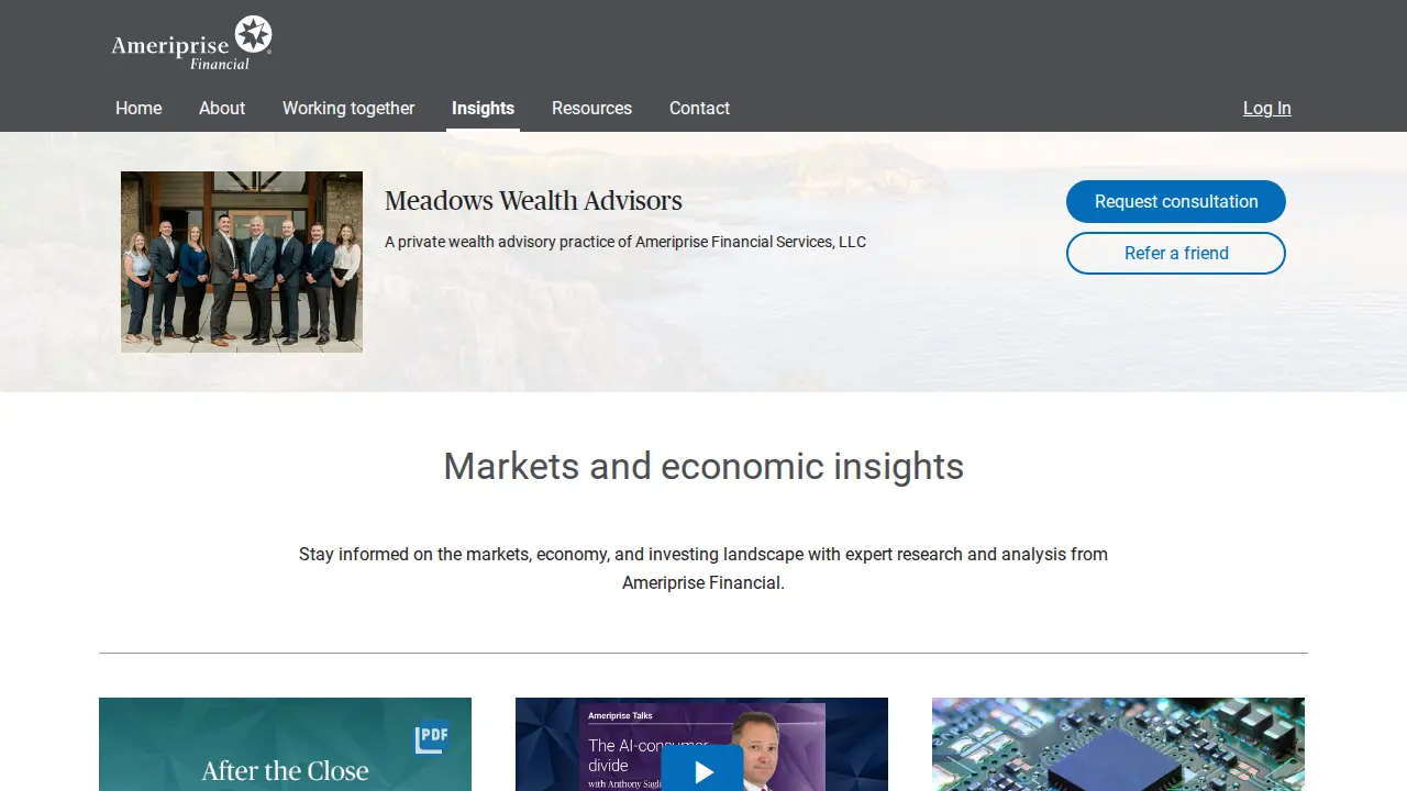 Meadows Wealth Advisors page