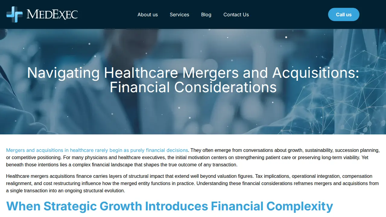 MedExec Accounting Service PC page