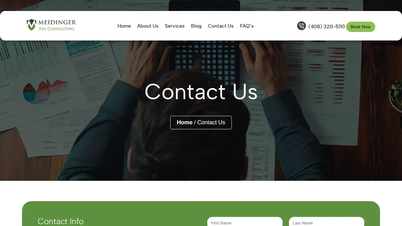 Meidinger Tax Consulting page