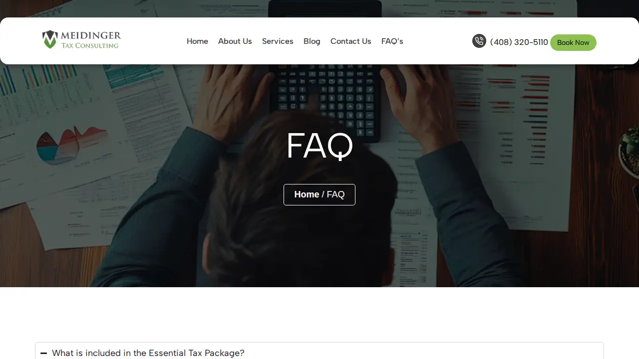 Meidinger Tax Consulting page