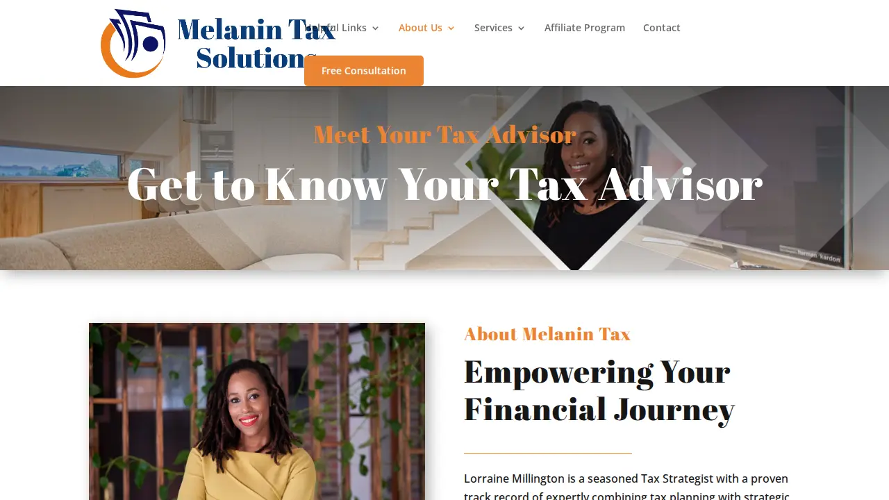 Melanin Tax Solutions page