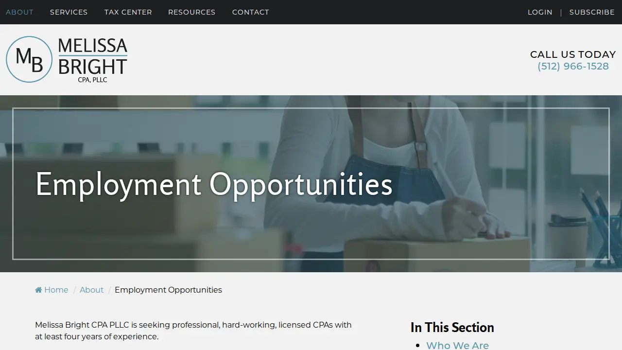 Melissa Bright CPA PLLC page