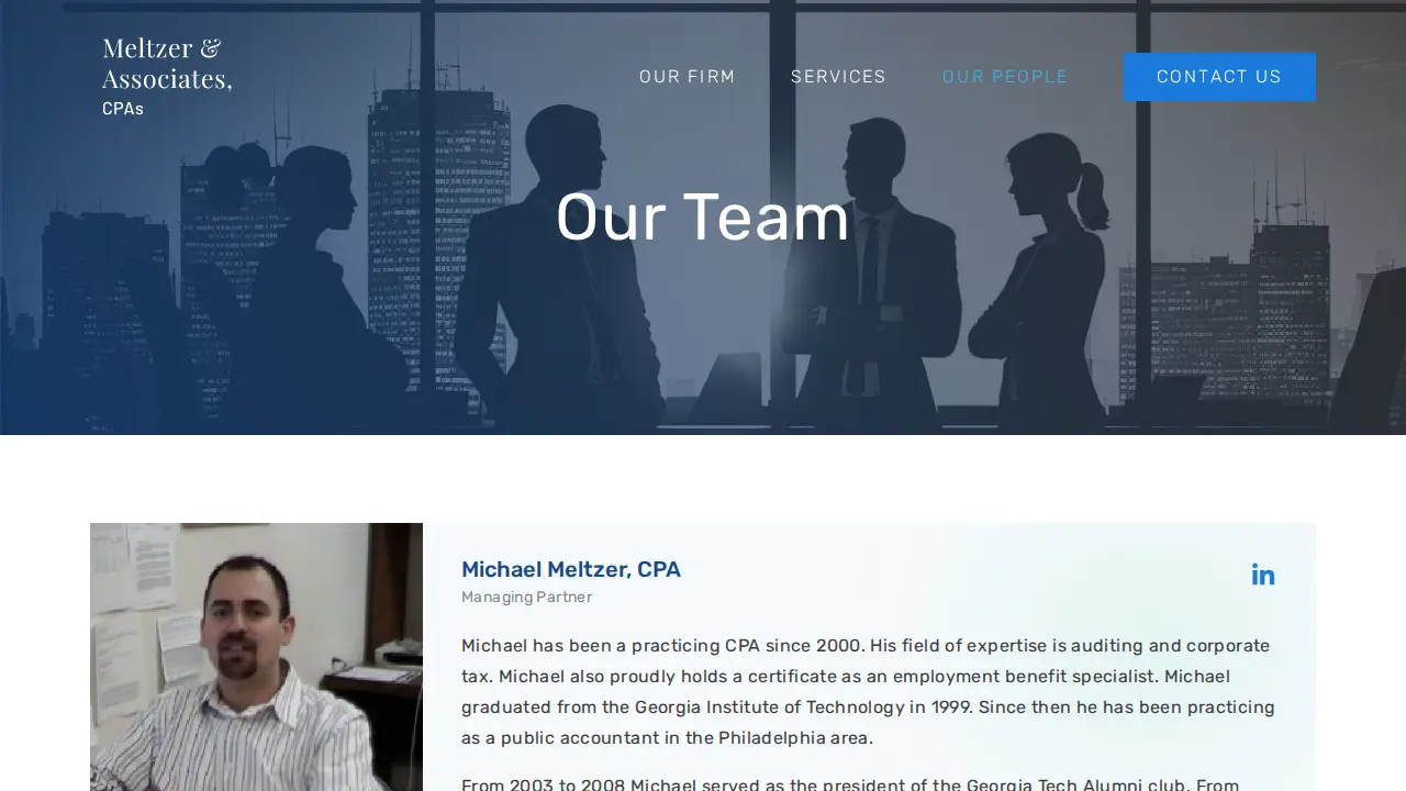 Meltzer & Meltzer CPAs page