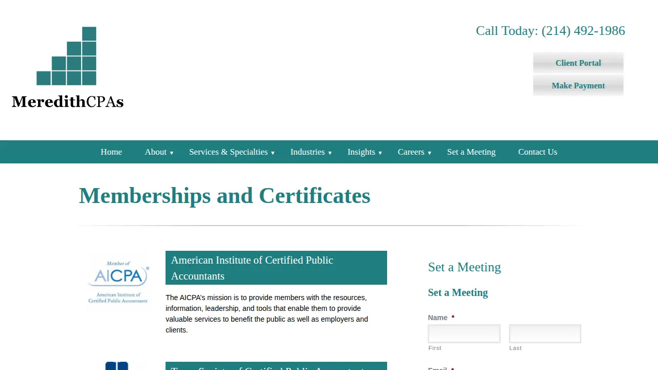 MeredithCPAs page
