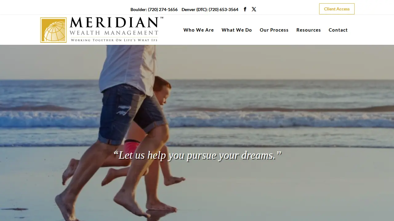 Meridian Wealth Management page