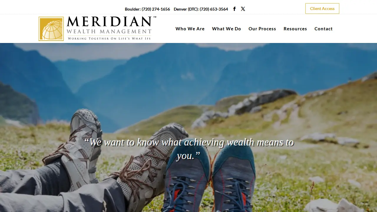 Meridian Wealth Management page