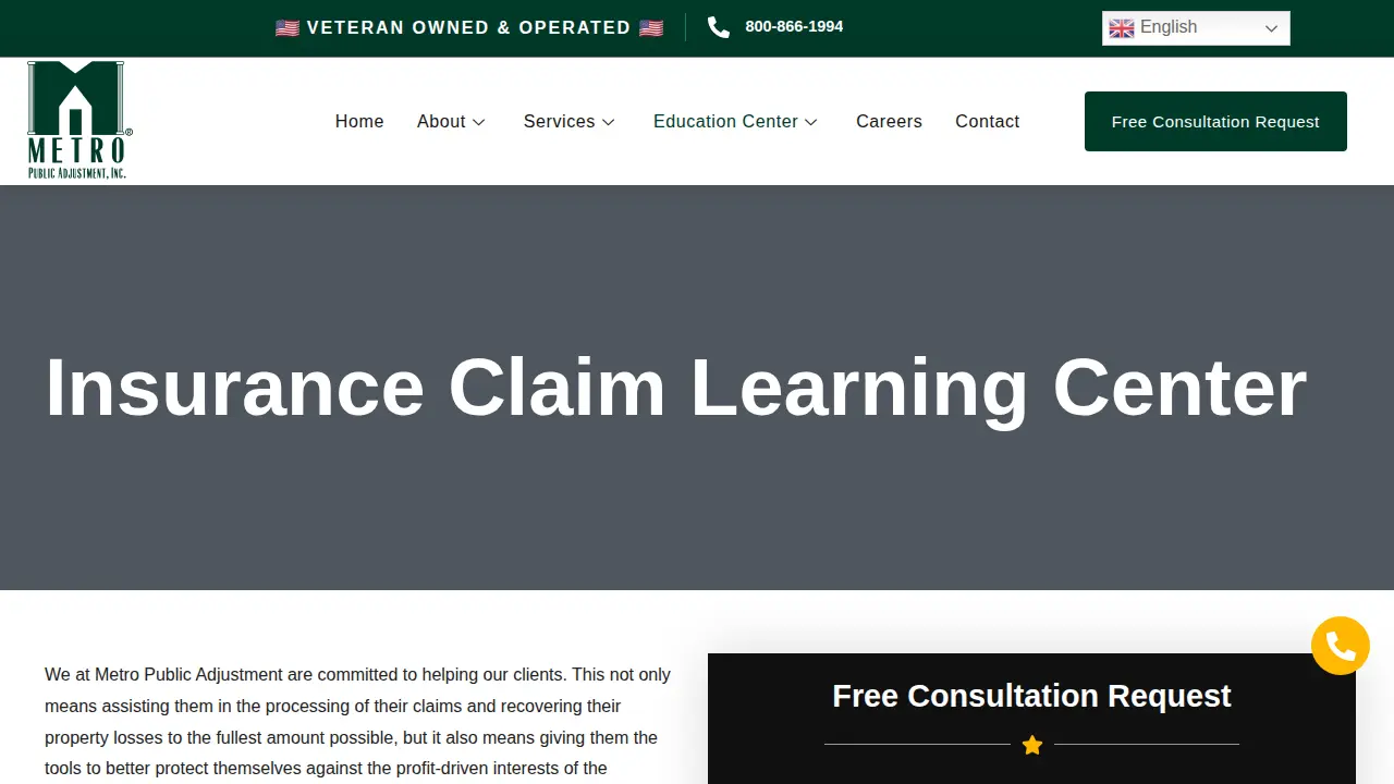 Metro Public Adjustment, Inc. page