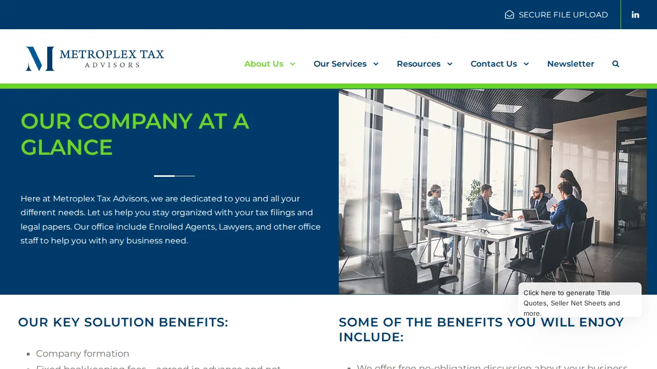 Metroplex Tax Advisors LLC. page