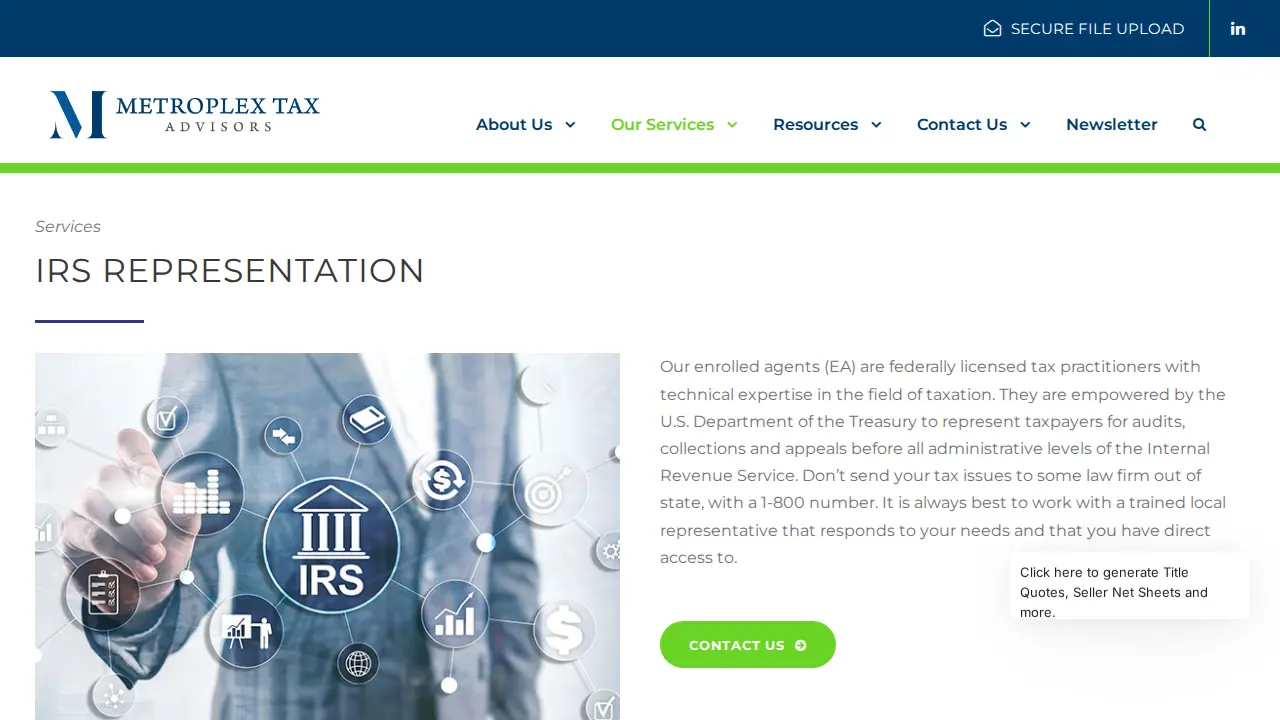 Metroplex Tax Advisors LLC. page