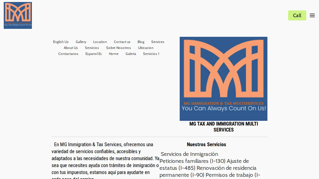 MG Immigration & Tax Services LLC page