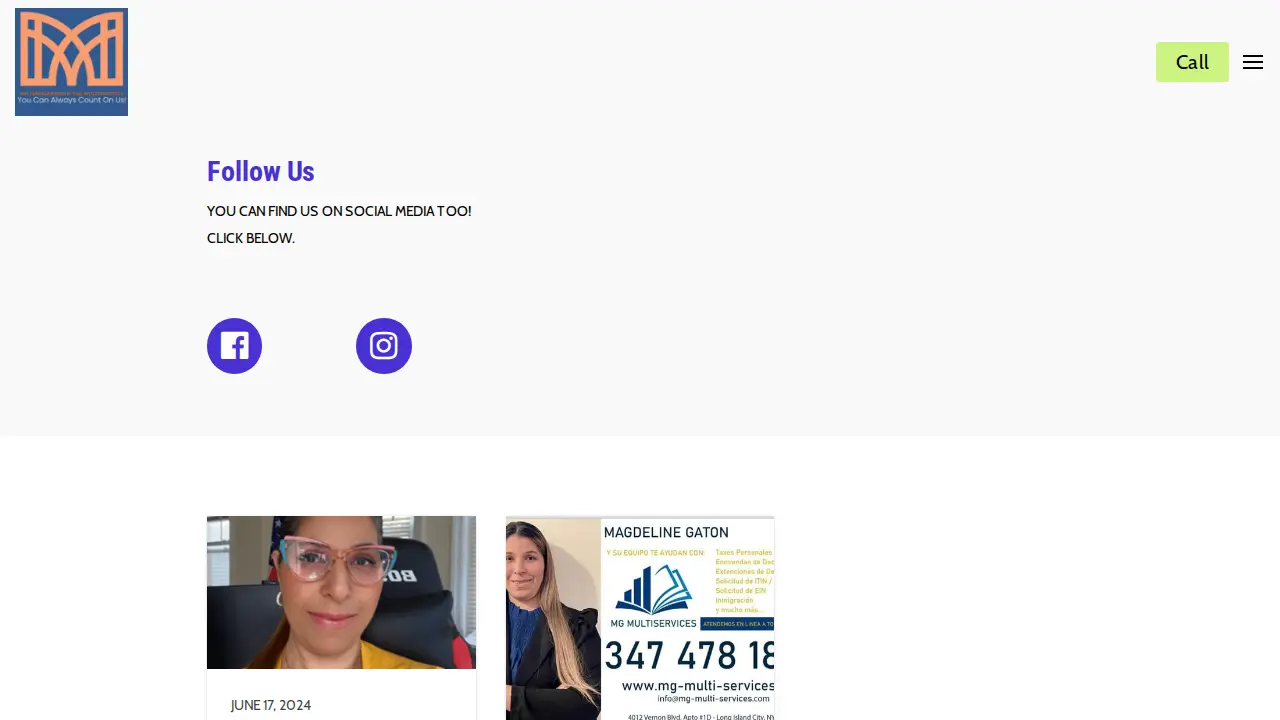MG Immigration & Tax Services LLC page