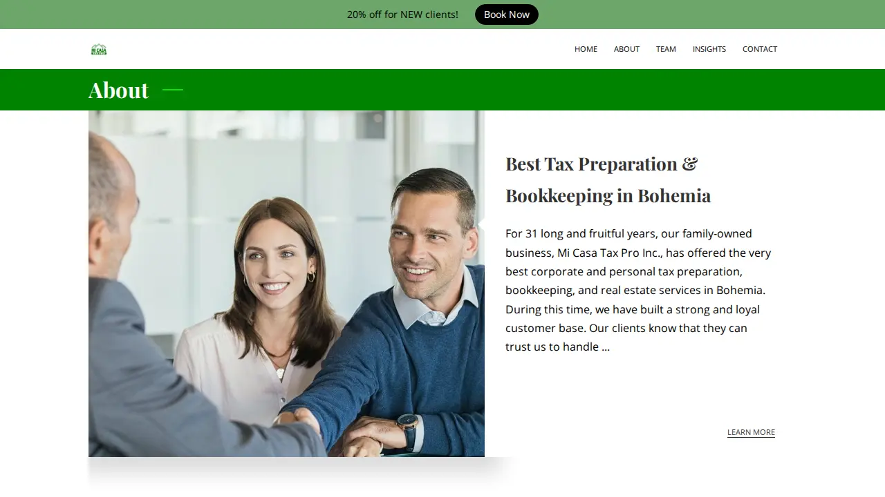 MI CASA TAX PRO. INC page