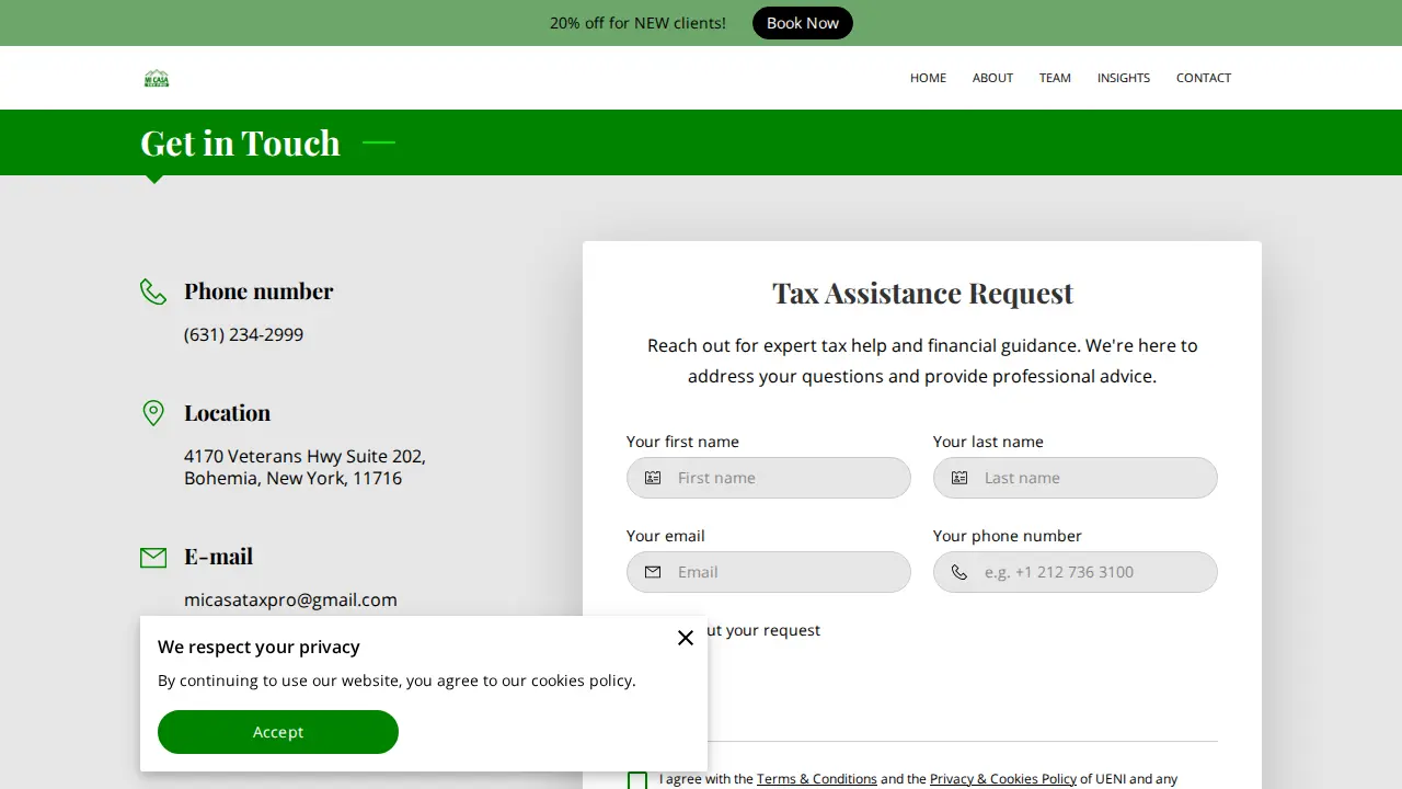 MI CASA TAX PRO. INC page
