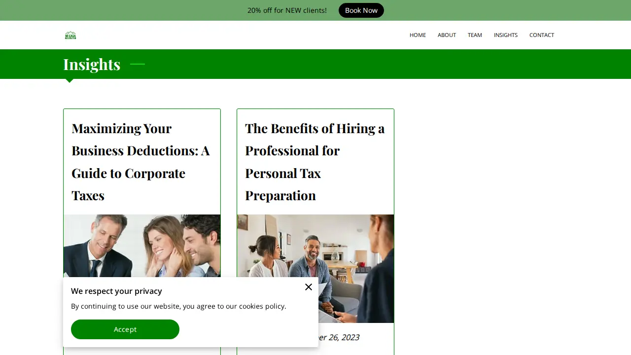 MI CASA TAX PRO. INC page