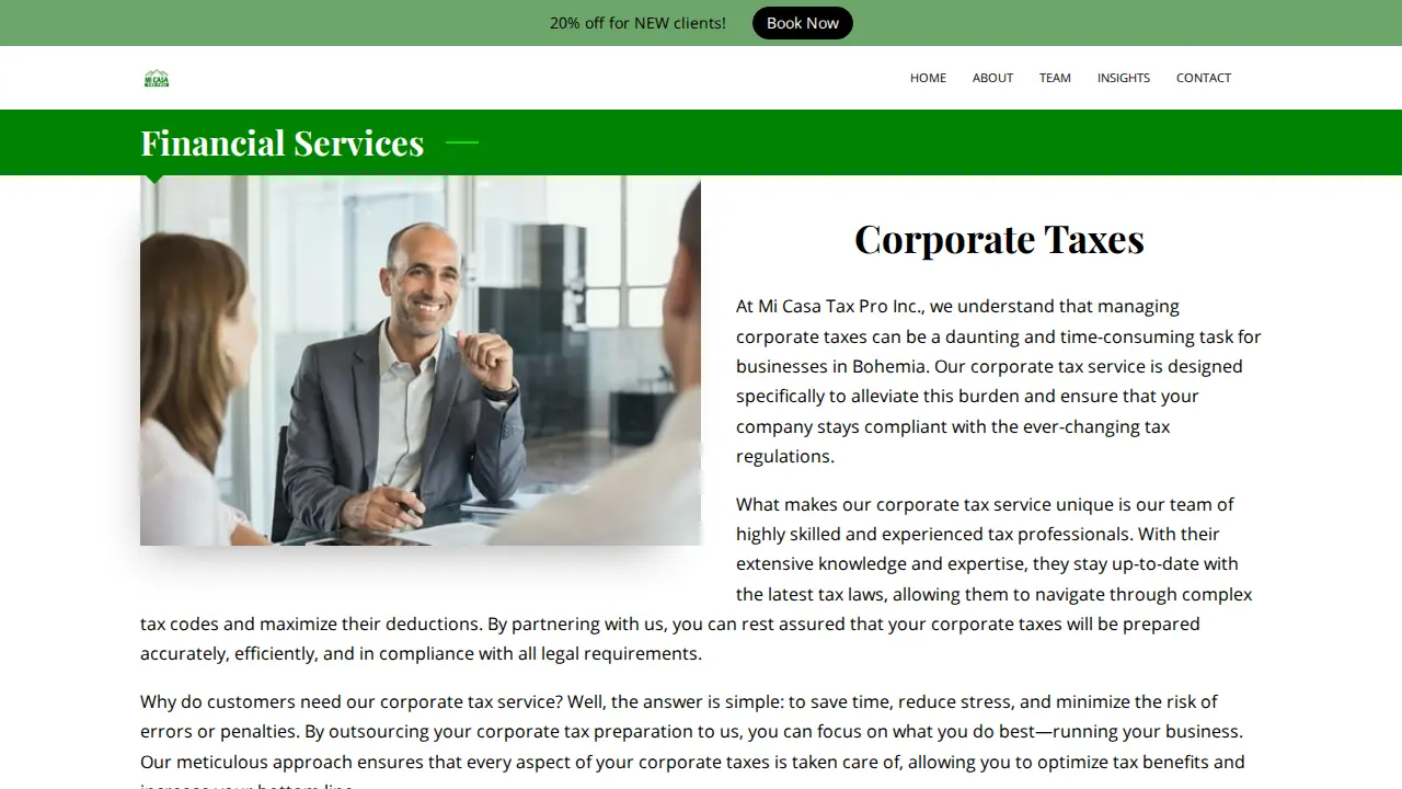 MI CASA TAX PRO. INC page