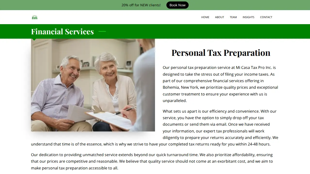 MI CASA TAX PRO. INC page