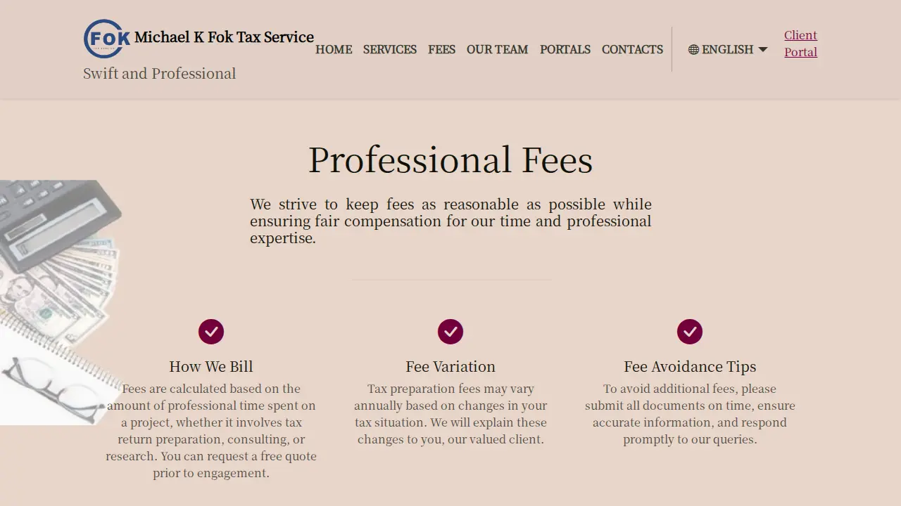 Michael K Fok Tax Service page