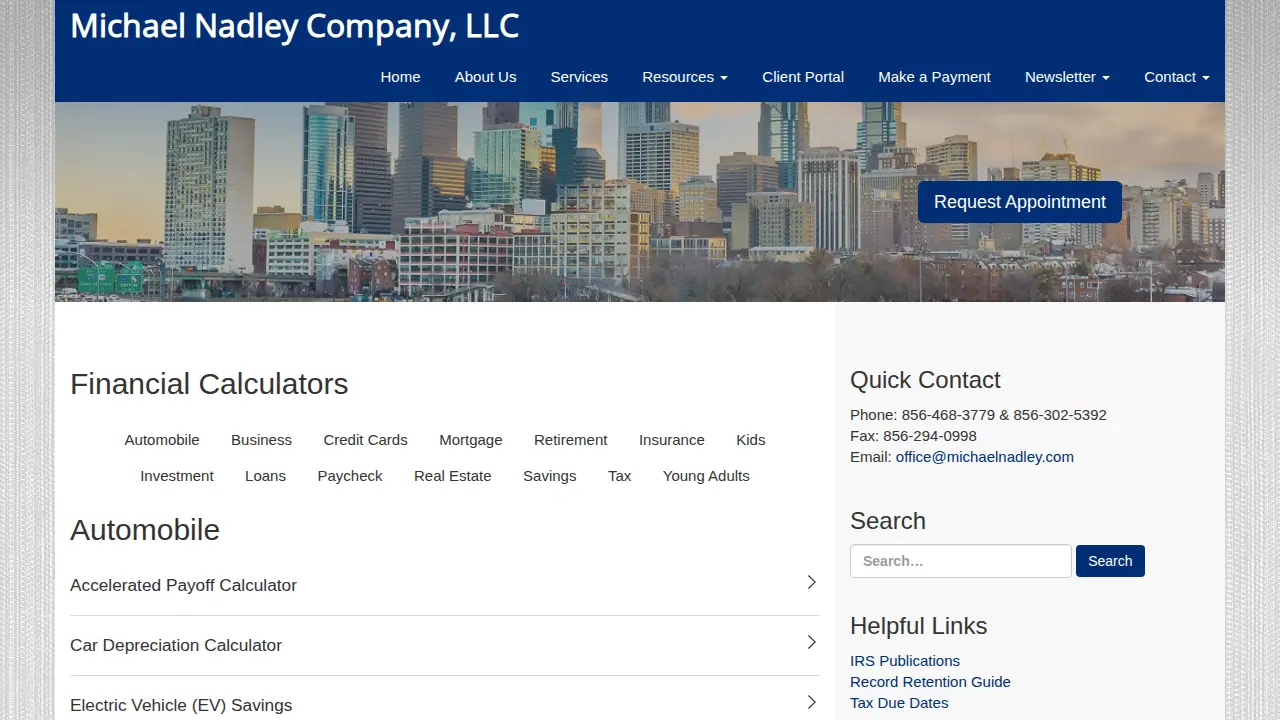 Michael Nadley Company page