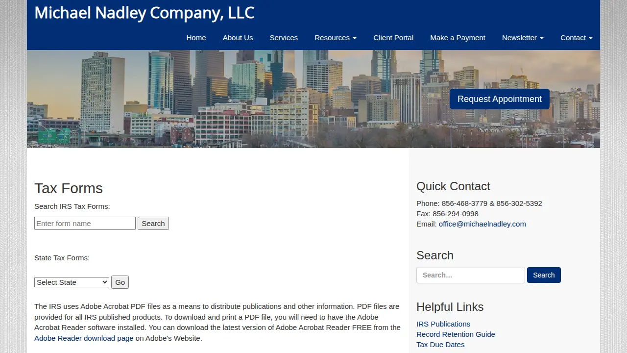 Michael Nadley Company page