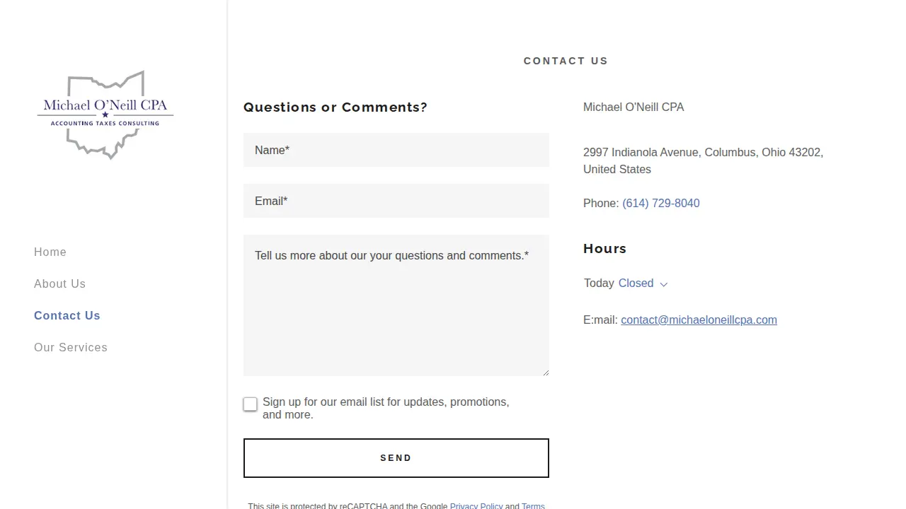 Michael O'Neill CPA page