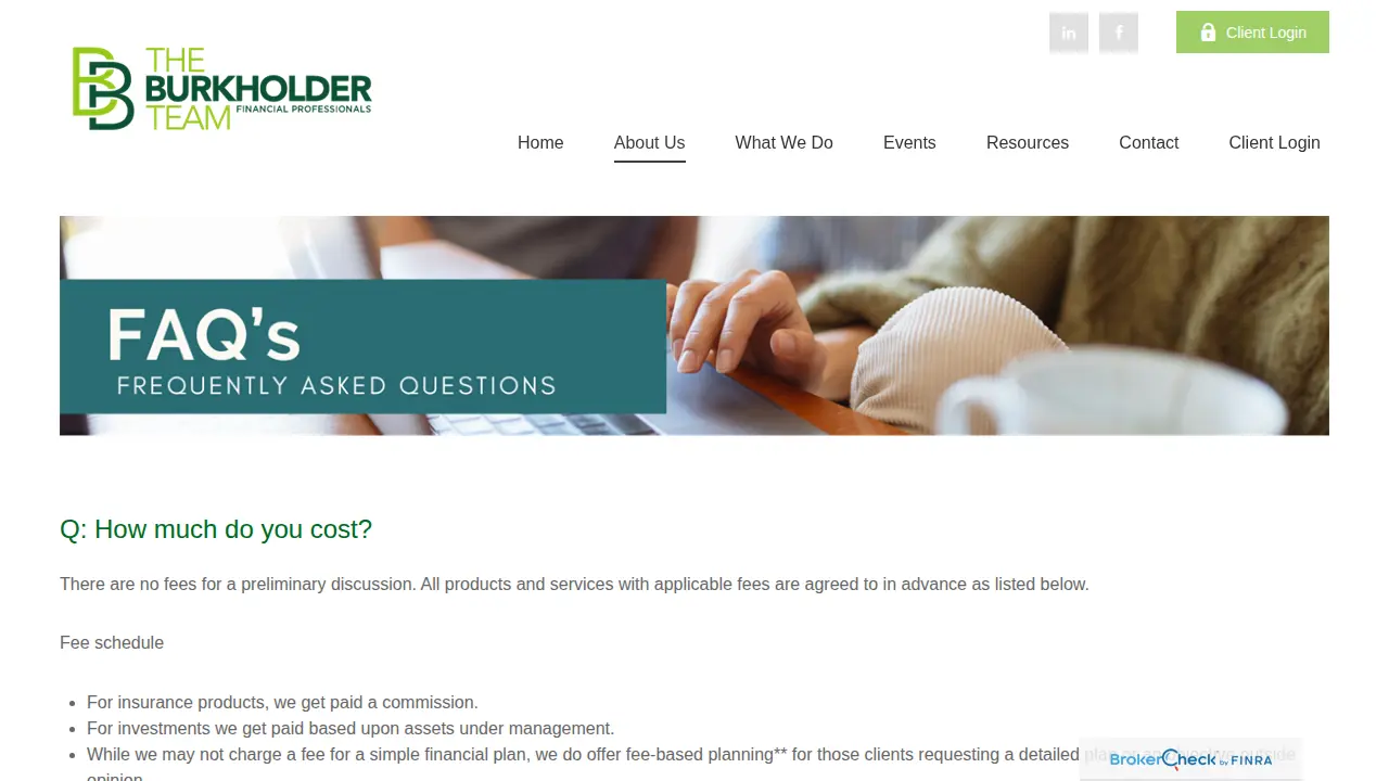 The Burkholder Team page