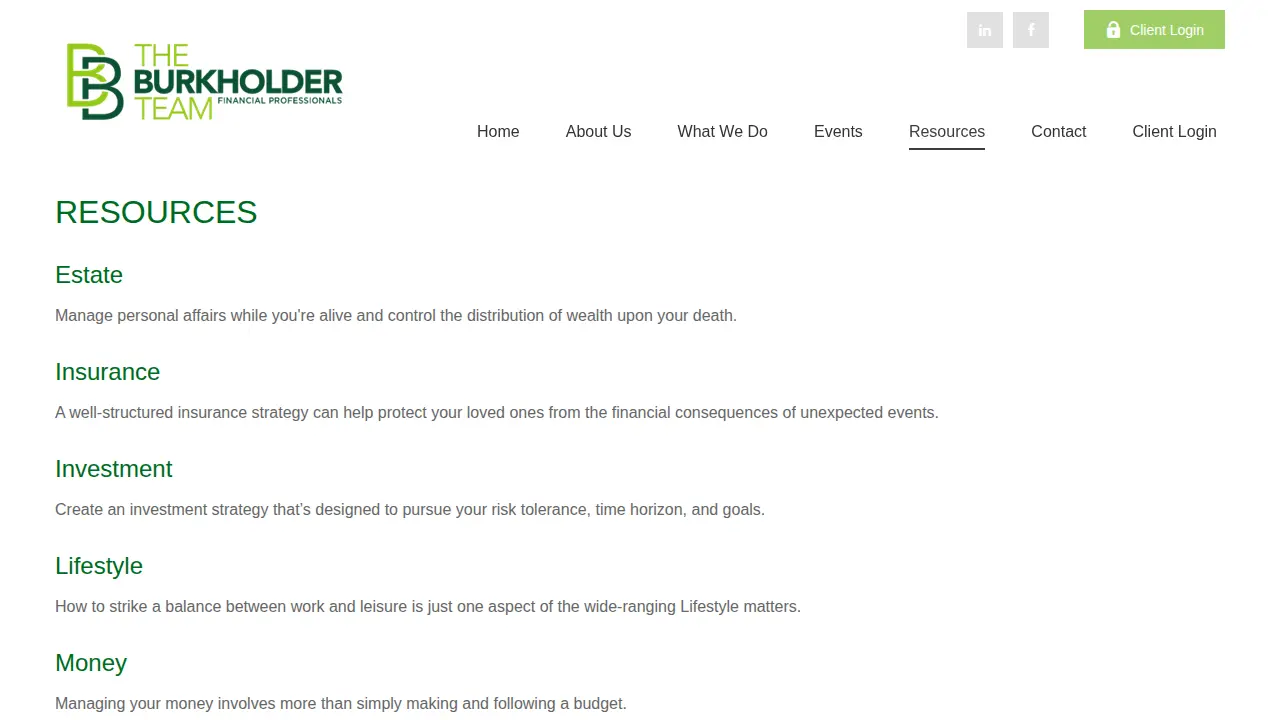 The Burkholder Team page