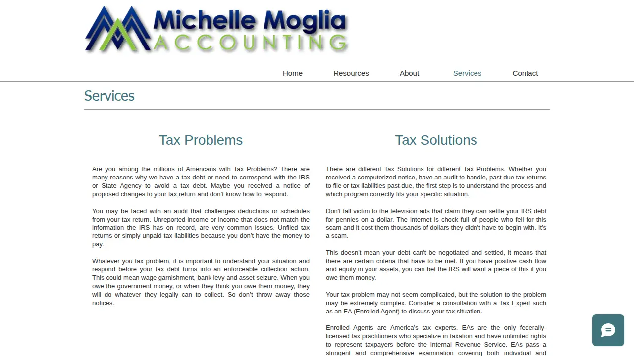 Michelle Moglia Accounting page