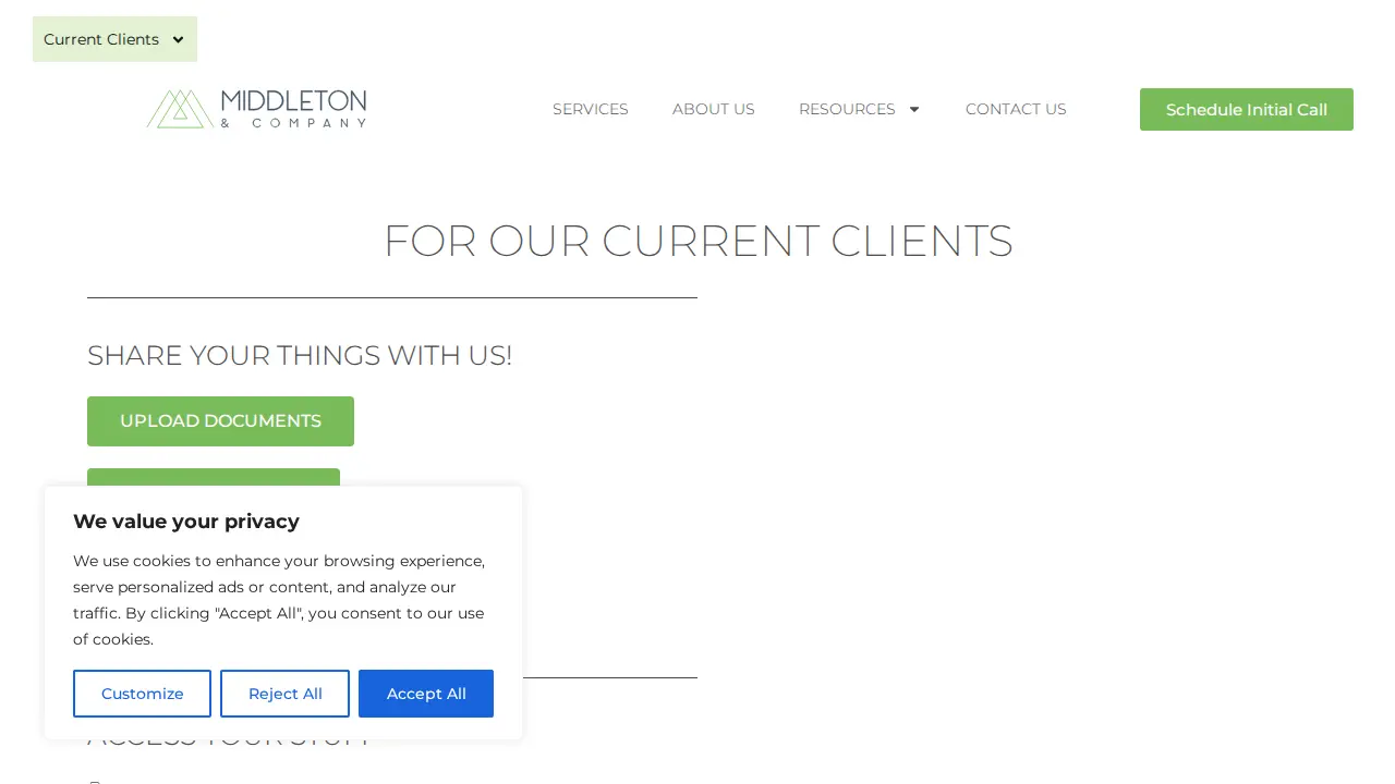 Middleton & Company page