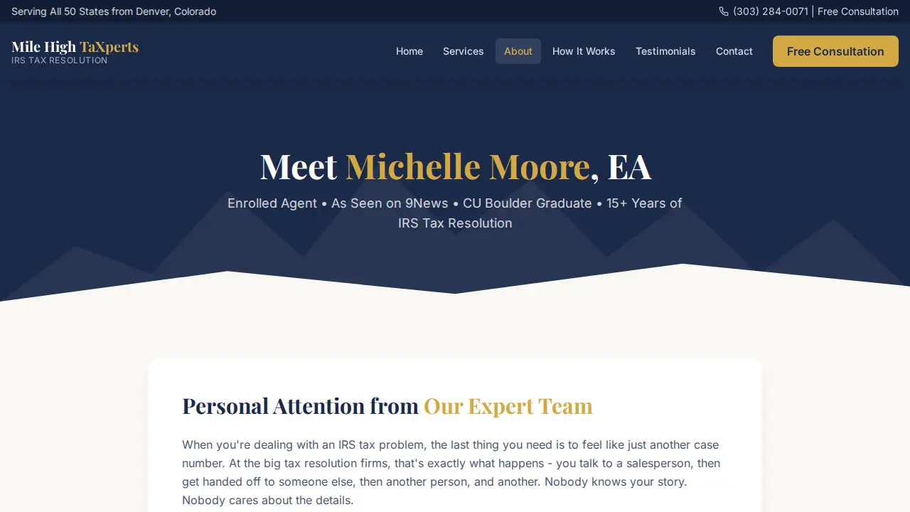 Mile High Taxperts page