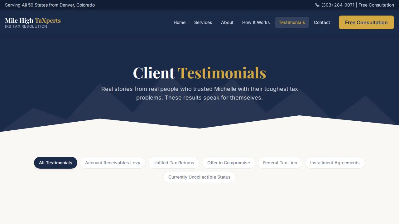 Mile High Taxperts page