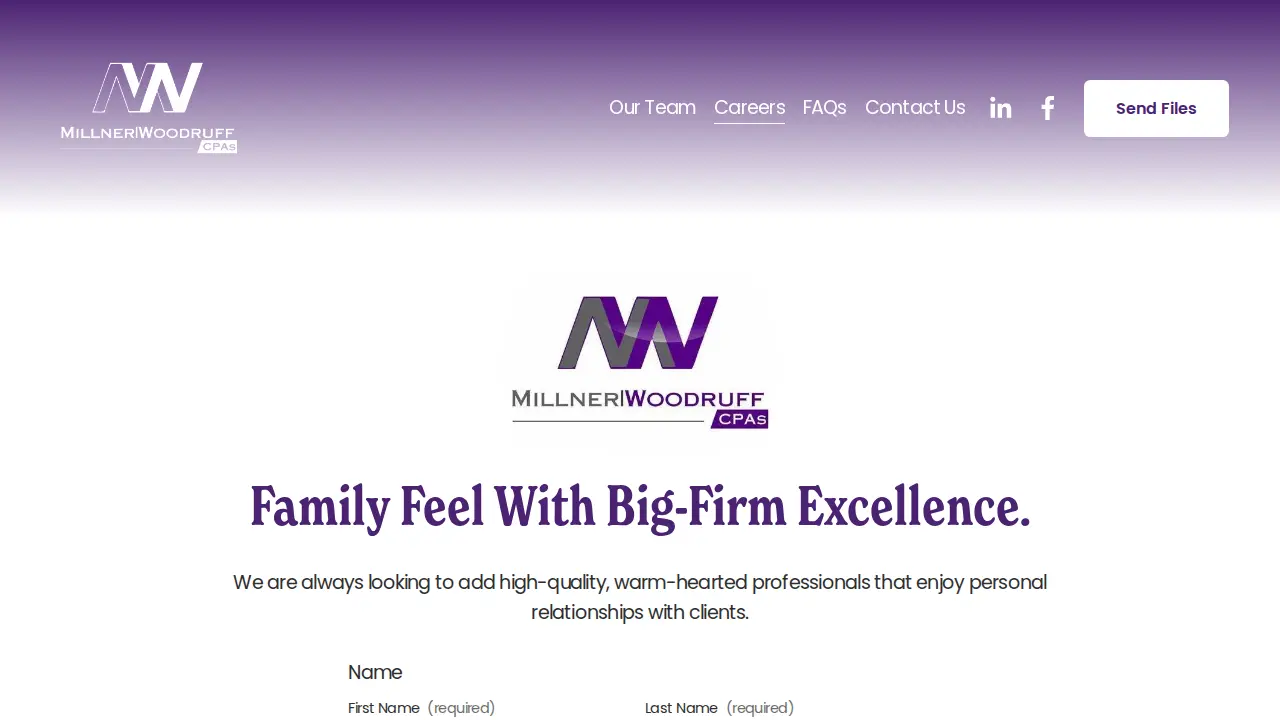 Millner|Woodruff CPAs page
