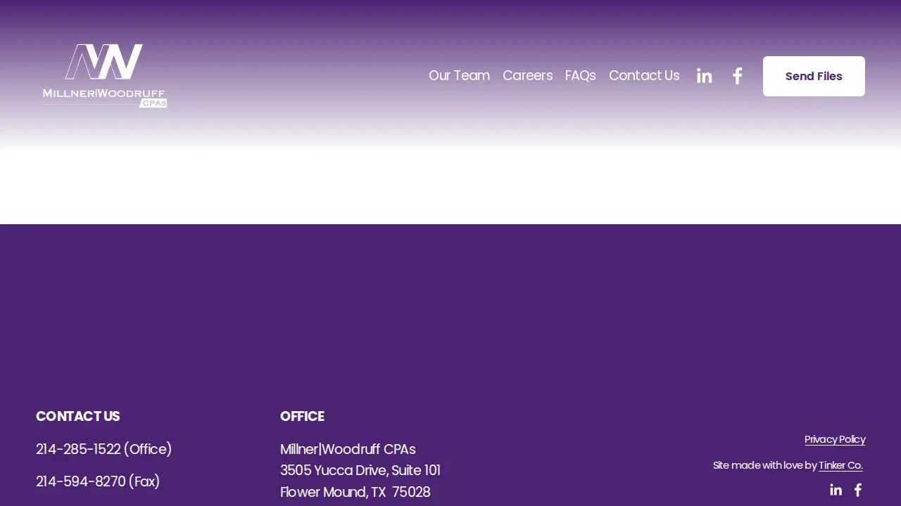 Millner|Woodruff CPAs page