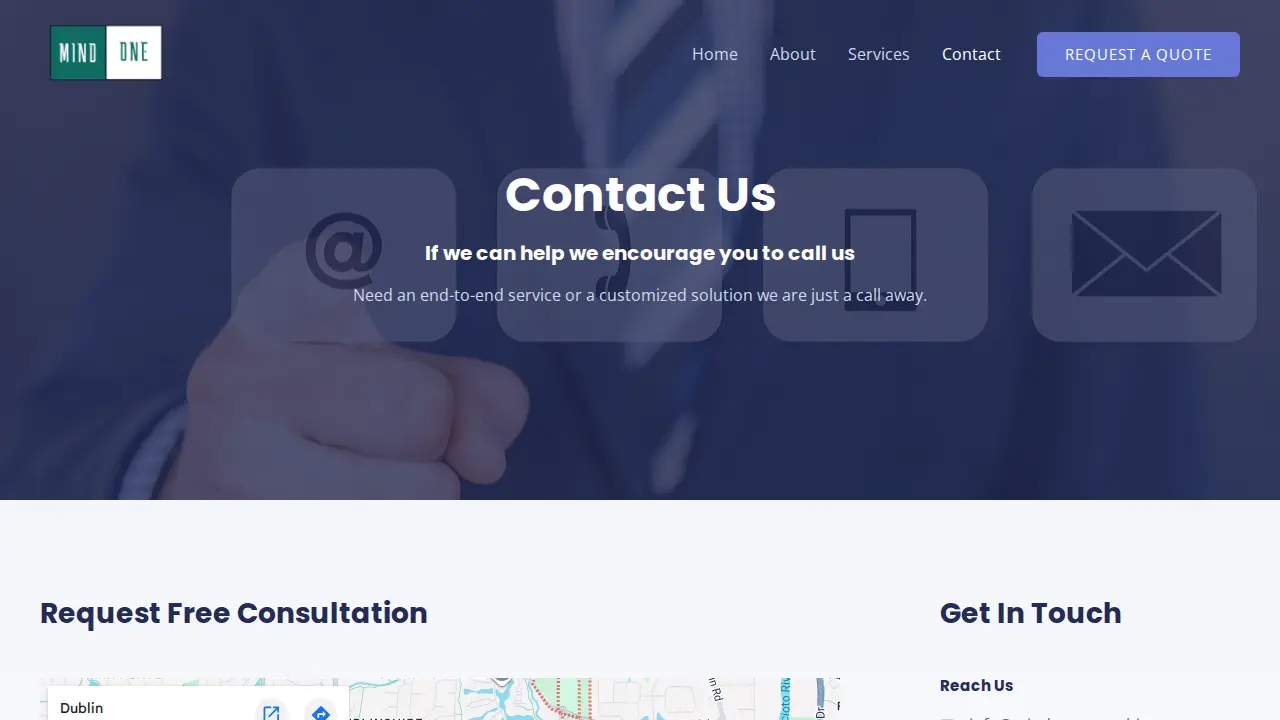 Mind One Consulting page