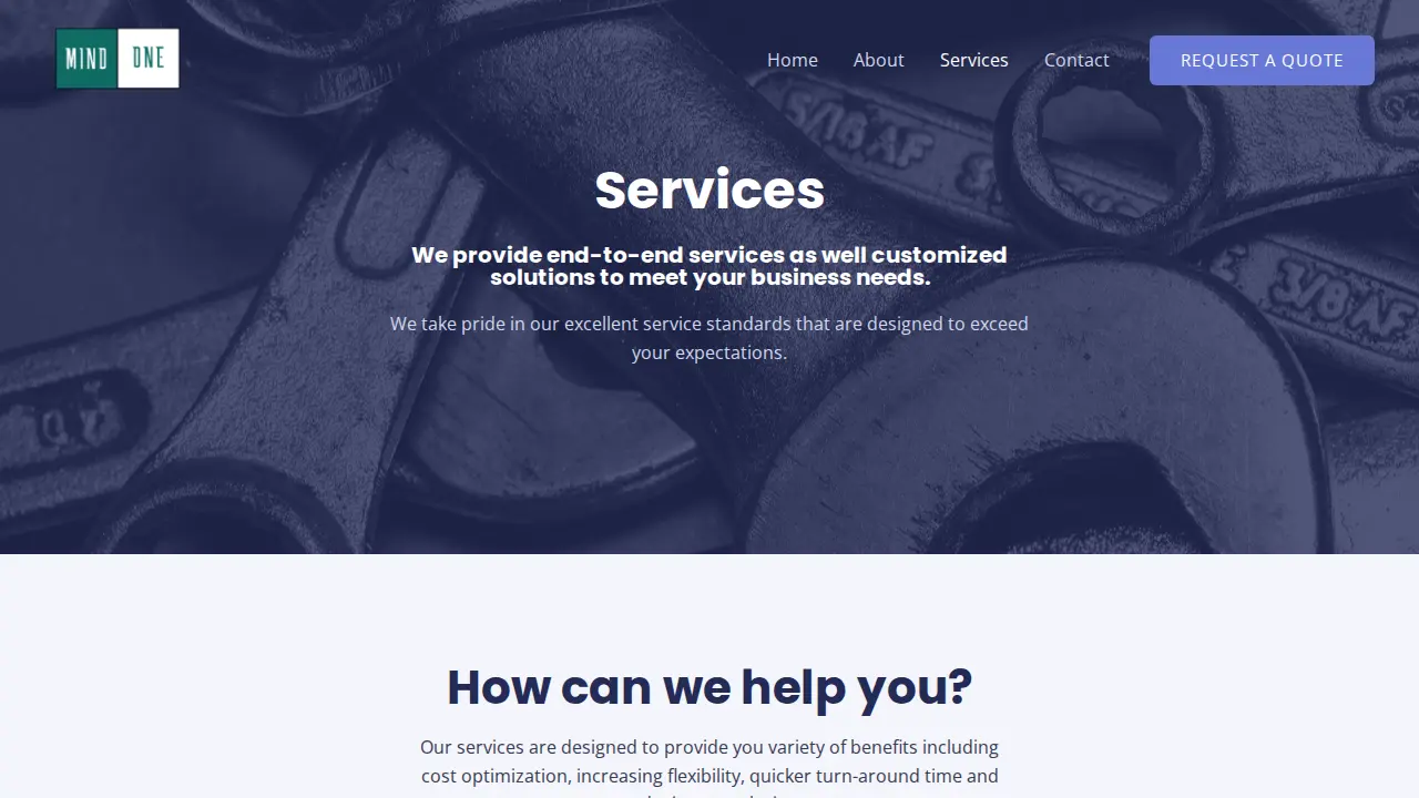 Mind One Consulting page