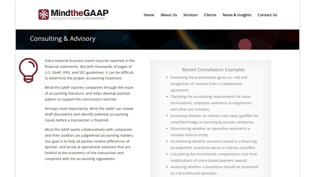 Mind the GAAP, LLC page