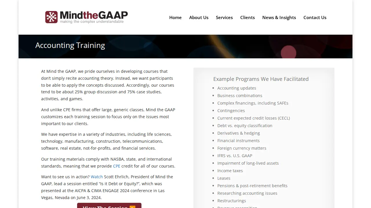 Mind the GAAP, LLC page