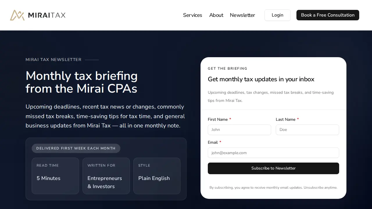 Mirai Tax | CPA page