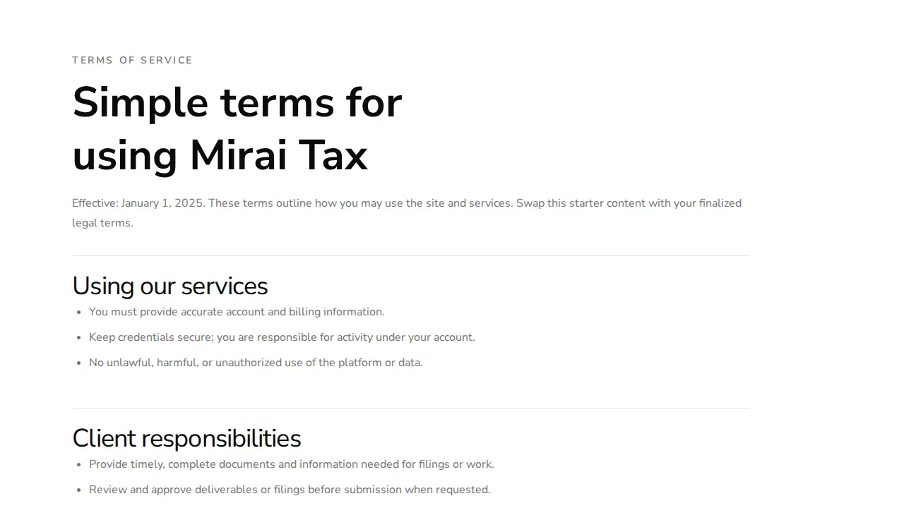 Mirai Tax | CPA page