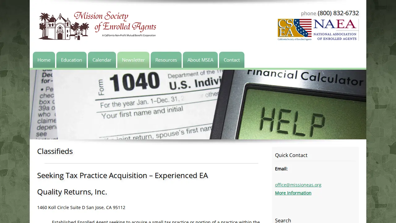 Mission Society of Enrolled Agents page