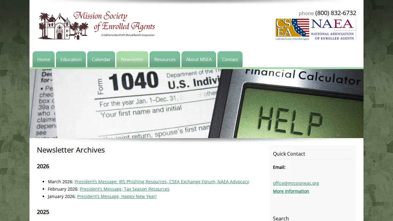 Mission Society of Enrolled Agents page