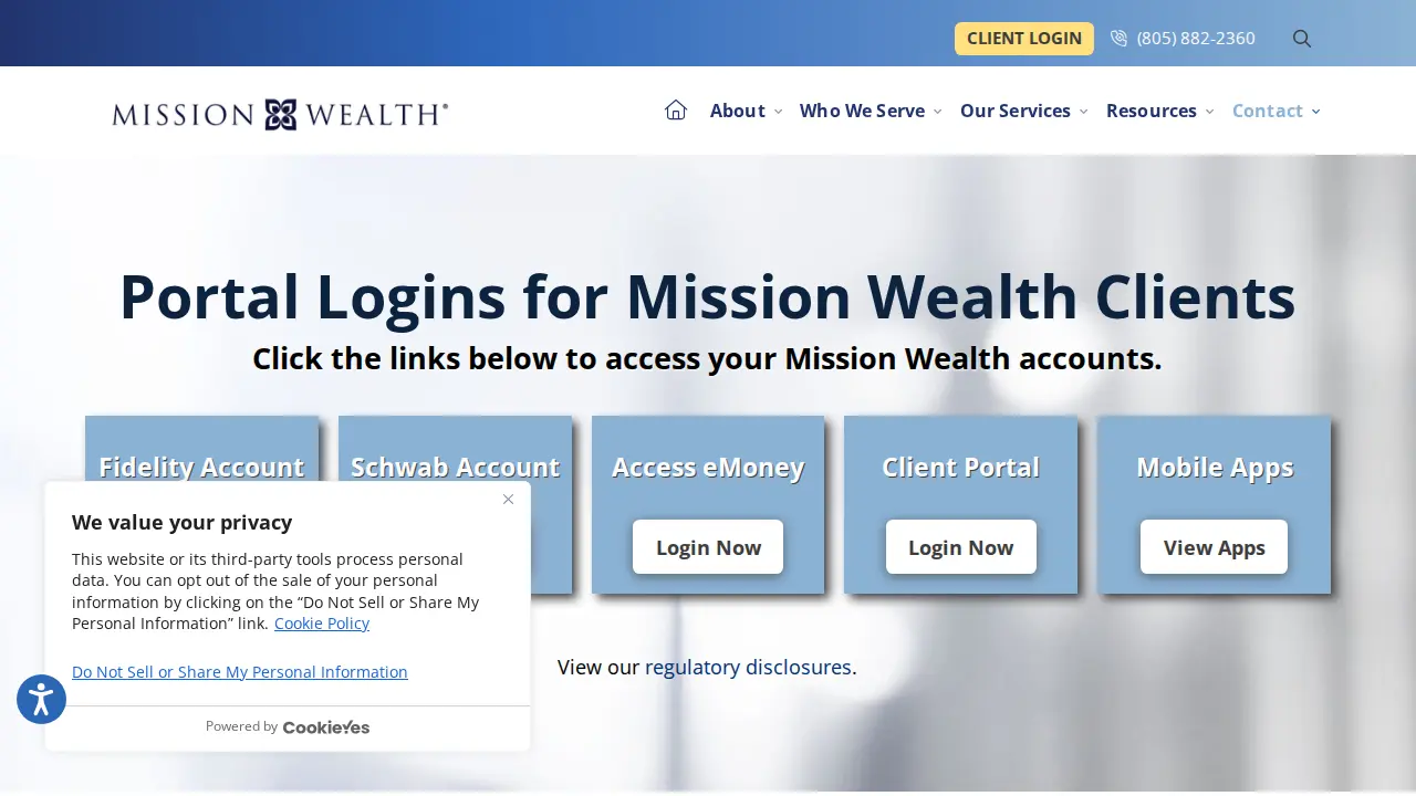 Mission Wealth page