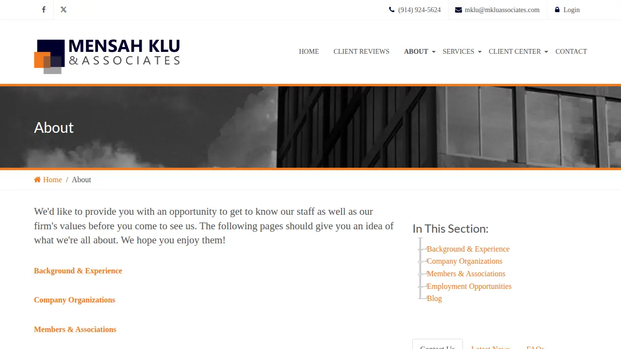 Mensah Klu & Associates page