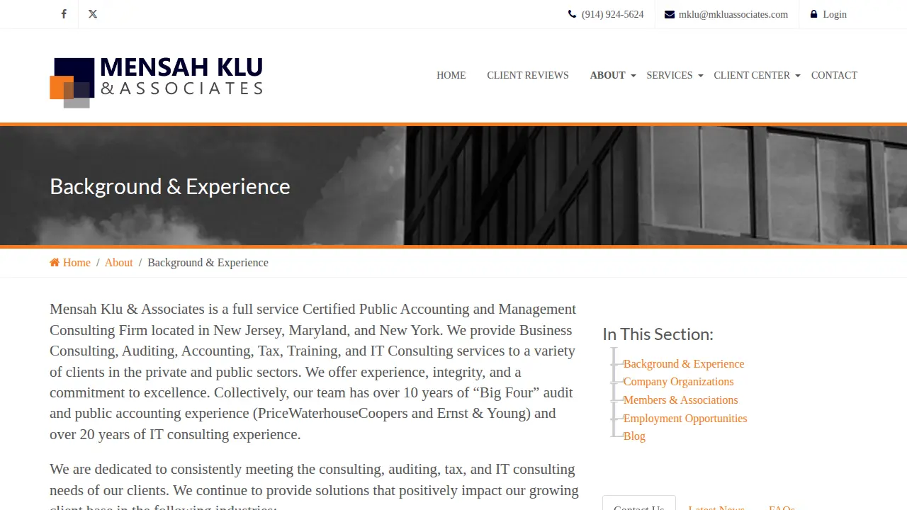 Mensah Klu & Associates page