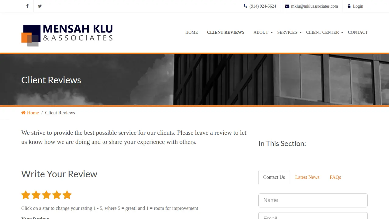 Mensah Klu & Associates page